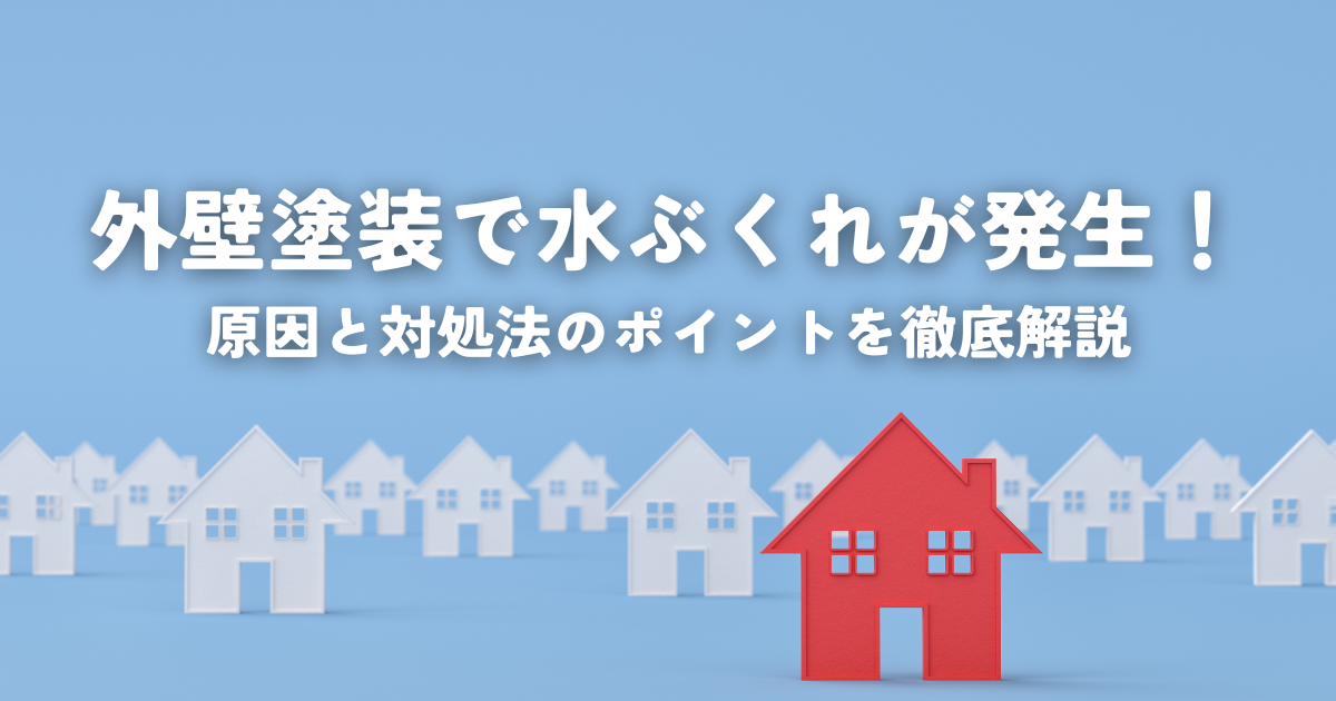 外壁塗装で水ぶくれが発生！原因と対処法、業者選びのポイントを徹底解説
